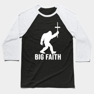 Vintage Big Faith Bigfoot With Cross Funny Christians Gift Baseball T-Shirt